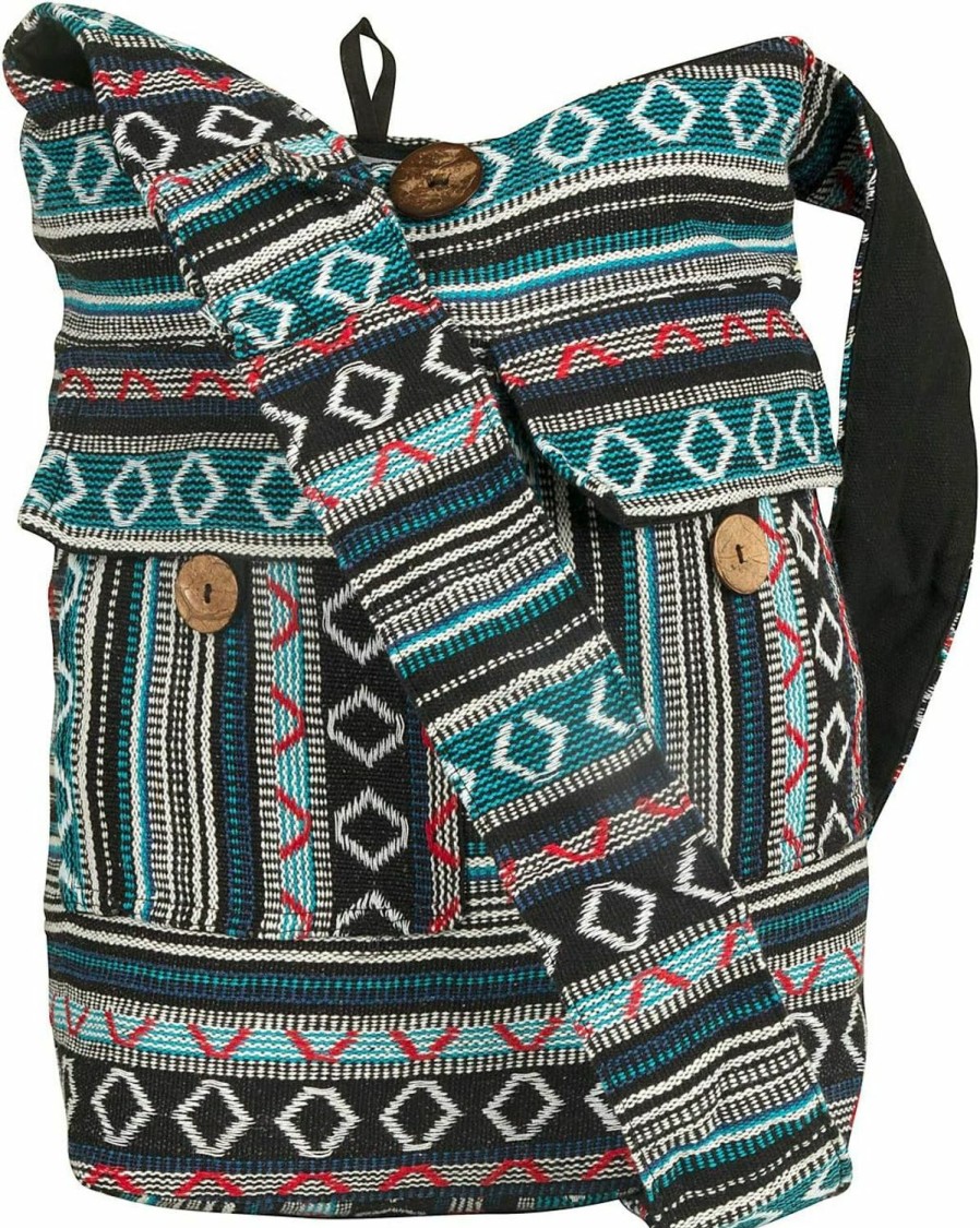 Hobo Handbags | Tribe Azure Fair Trade Large Woven Shoulder Hobo Bag School Laptop Women Boho Beach Travel Tribal