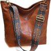 Hobo Handbags | Huwzder Huwzder Hobo Bags Vegan Leather Crossbody Bag Guitar Strap Shoulder Purses With Zipper Handbags For Women