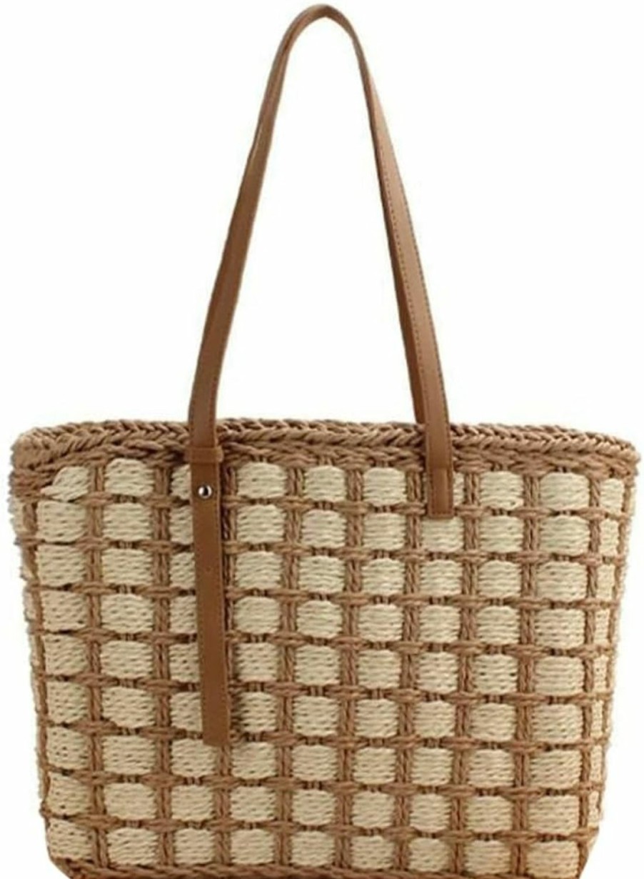 Hobo Handbags | Bagkeak Large Straw Bag Women Straw Purse Straw Tote Bag Beach Handmade Weaving Bag 2024