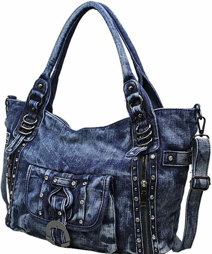 Hobo Handbags | Alice Fan Denim Bag Women Handbags Jeans Purse Shoulder Bags Vintage Hobo Bag Casual Tote Bag Crossbody Bag